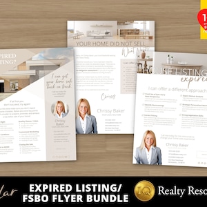 Real Estate Flyer Template BUNDLE, Expired Listing Flyer, FSBO Flyer,  Realtor Introduction, Real Estate Marketing,  Canva Templates