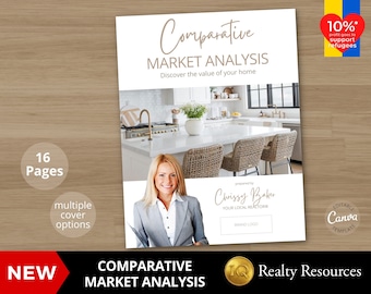 CMA Real Estate, CMA Packet for Home Sellers, Modern Realtor Marketing, Real Estate Marketing,  Canva Templates, Digital Download