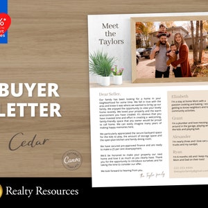 Plantilla de carta de comprador, carta de oferta de comprador de vivienda, plantilla de estimado vendedor, carta de presentación, plantilla de Canva editable,