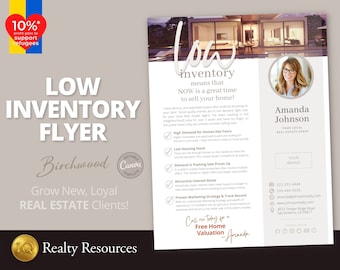 Real Estate Flyer Template, Low Inventory, Real Estate Marketing, Neighbourhood Flyer, Real Estate Market, Canva Templates, Digital Download