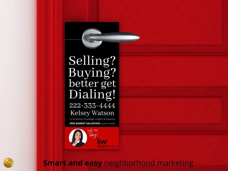 Real Estate Door Hanger Template, Real Estate Marketing, Door Hanger