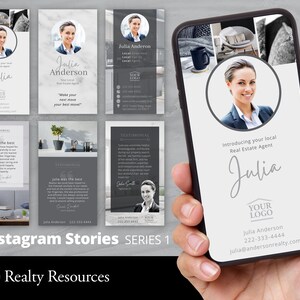Real Estate Instagram Stories, Social Media, Agent Testimonials. Einführung, Realty Marketing, Bearbeitbare Vorlagen in Canva,