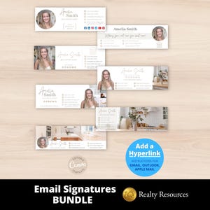Real Estate Email Signature Template Bundle, Real Estate Marketing, Gmail, Modern Realtor Canva Templates, Digital Download