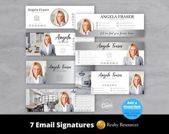 Real Estate Email Signature Template Bundle, Email Templates, Real Estate Marketing, Gmail, Modern Realtor Canva Template, Digital Download