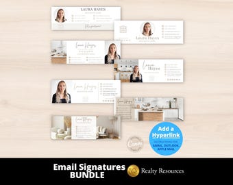 Sjabloonbundel e-mailhandtekening onroerend goed, e-mailsjablonen, vastgoedmarketing, moderne handtekeningcanva-sjablonen, digitale download