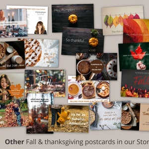 Fall Real Estate Postcard Bundle, Thanksgiving Postcard Template ...
