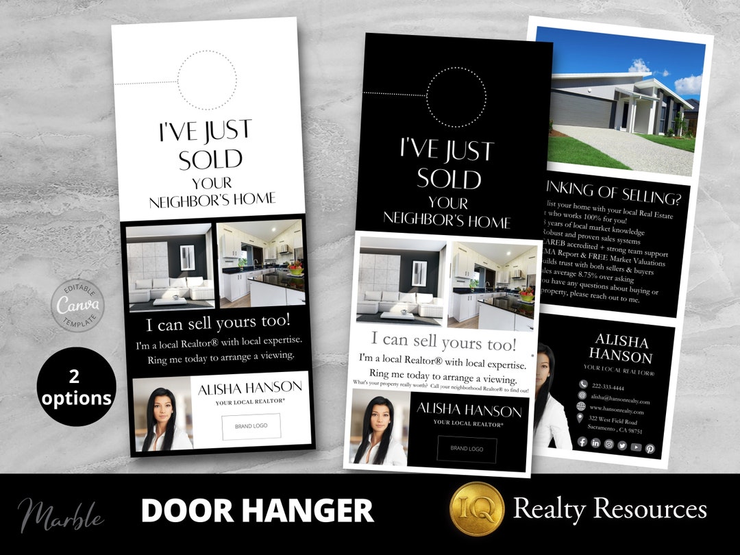 Real Estate Door Hanger Template, Real Estate Marketing, Just Sold Door ...