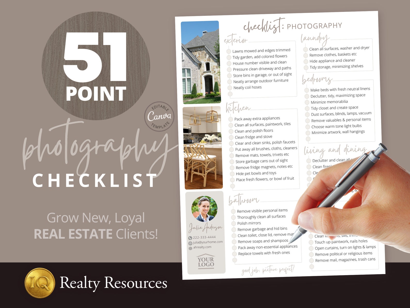 Real Estate Photography Checklist for Home Sellers Realtor Etsy