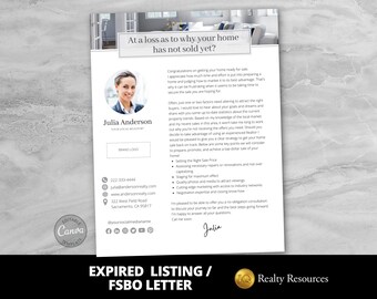 Real Estate Expired Listing Letter, FSBO Letter, Home Seller, Neighborhood Farming, Realtor Marketing Flyer, Canva Template