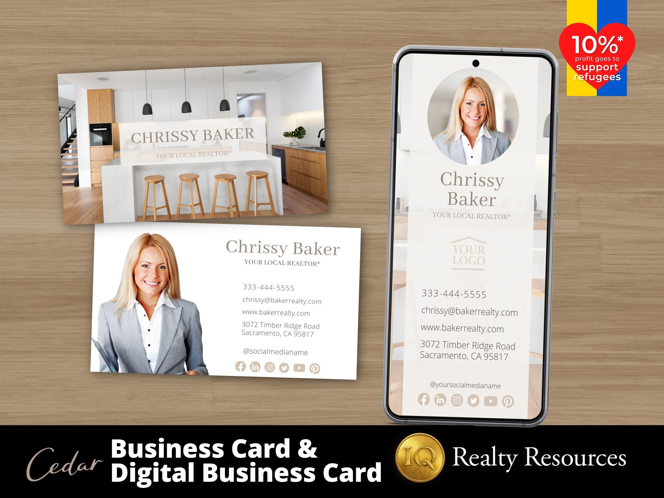 Real Estate Business Card Template and Digital Business Card, Real ...
