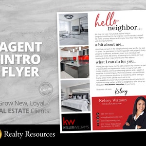 Real Estate Flyer Template, Realtor Introduction, Hello Neighbor, Flyer Design, Real Estate Marketing, Listing Flyer, Canva Templates