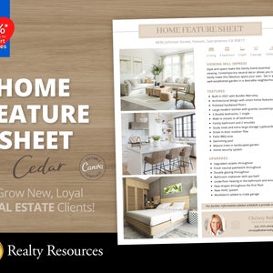 Real Estate Flyer, Home Feature Sheet, For Sale Flyer Template, Real Estate Flyer, Real Estate Marketing, Neighborhood Flyer,Canva Templates