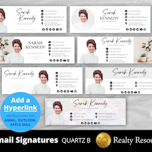 Email Signature Template Bundle, 7 Signature Templates, Real Estate Marketing, Gmail, Modern Realtor, Canva Template, Digital Download