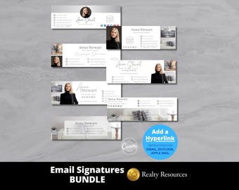 Sjabloonbundel e-mailhandtekening onroerend goed, vastgoedmarketing, moderne makelaardij, canvasjablonen, digitale download