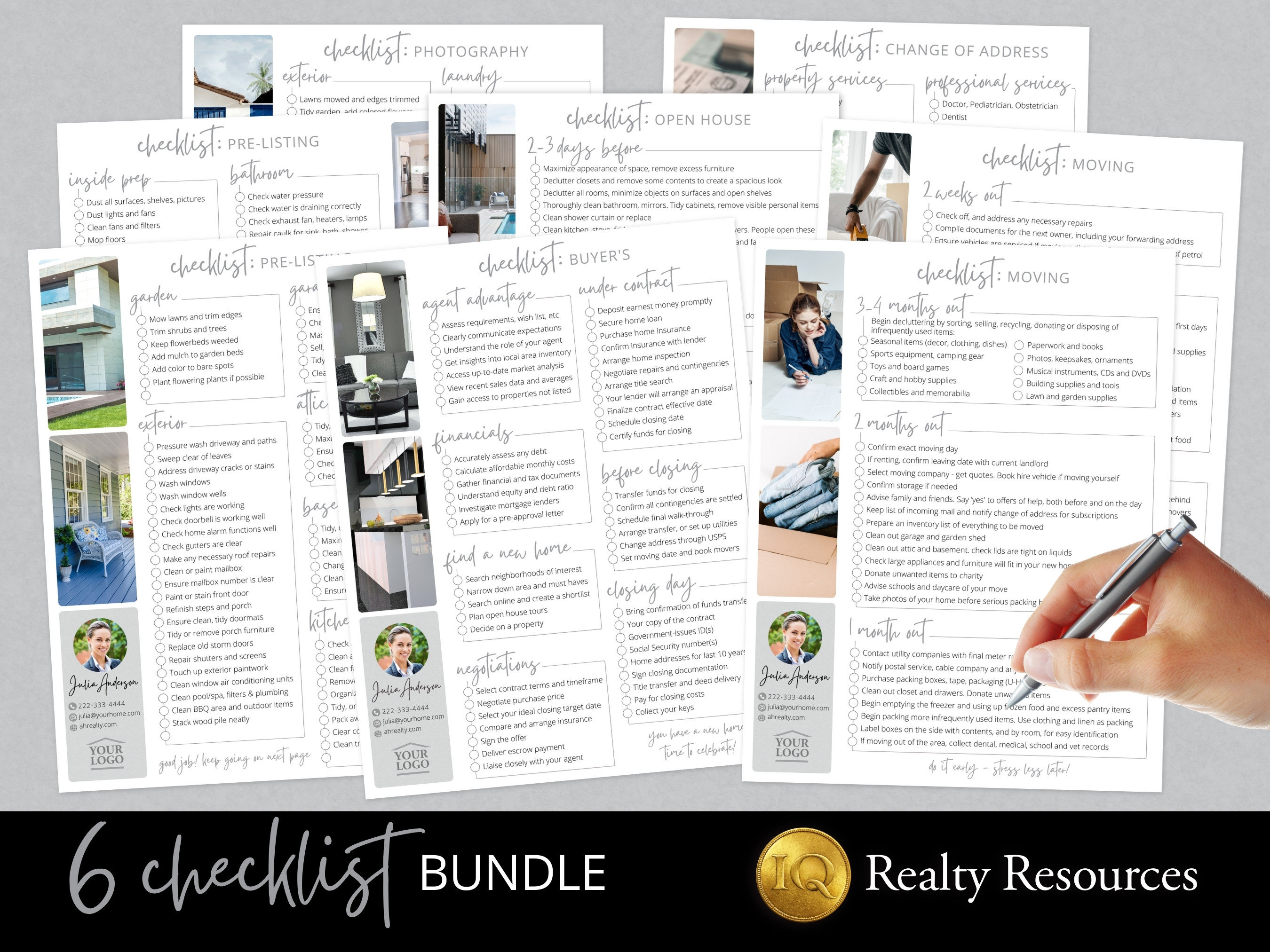 Real Estate Checklist Template BUNDLE for Home Sellers and Buyers, 6 ...