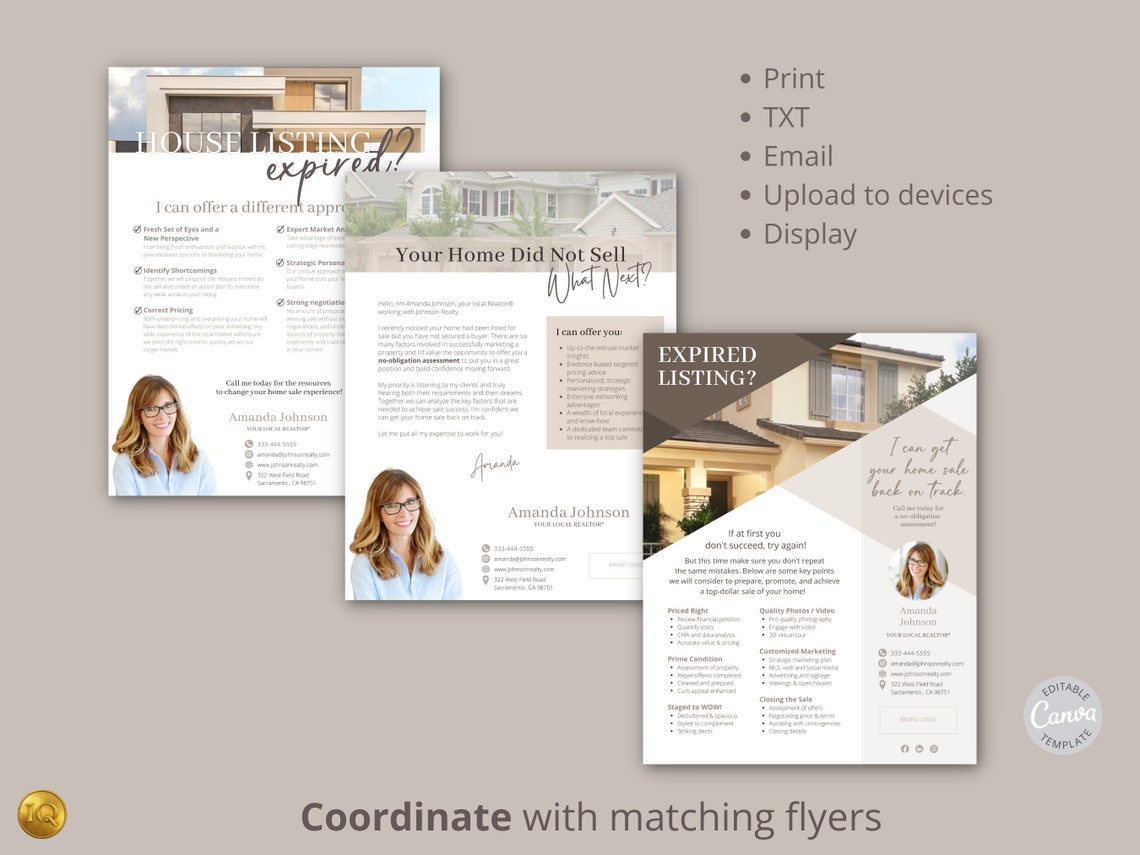 Real Estate Postcard Template Expired Listing Postcard FSBO Postcard