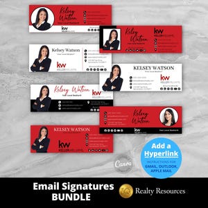 Real Estate Email Signature Template Bundle, Real Estate Marketing, Gmail, Modern Realtor, Canva Template, Digital Download