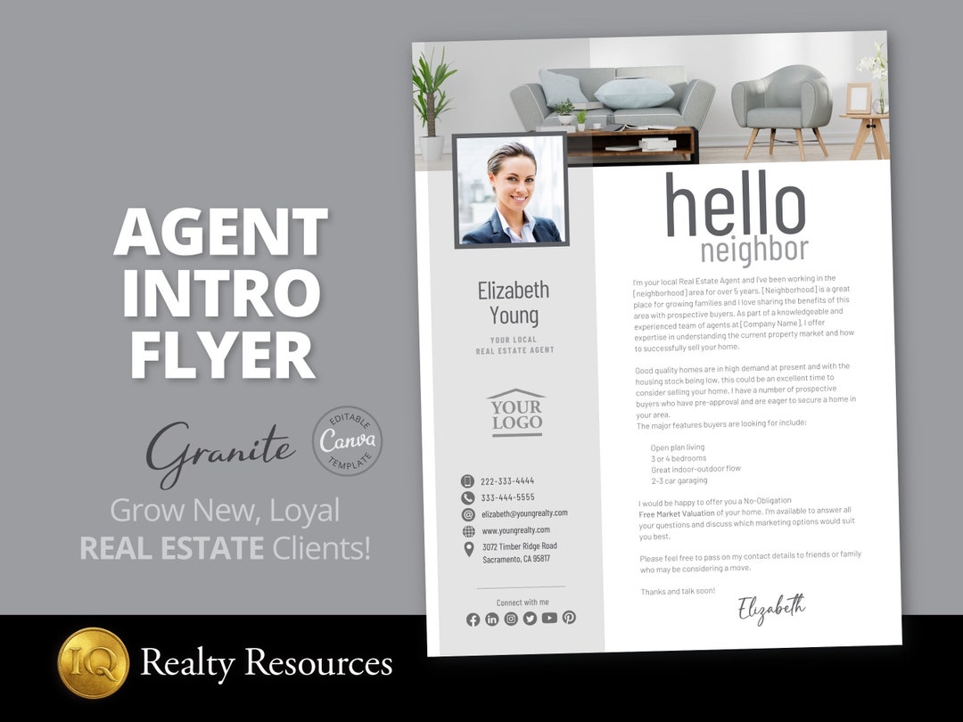 Real Estate Flyer Template, Agent Introduction, Agent Marketing