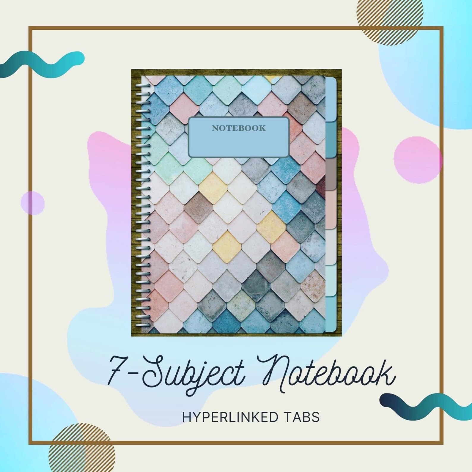 7subject Notebook Etsy