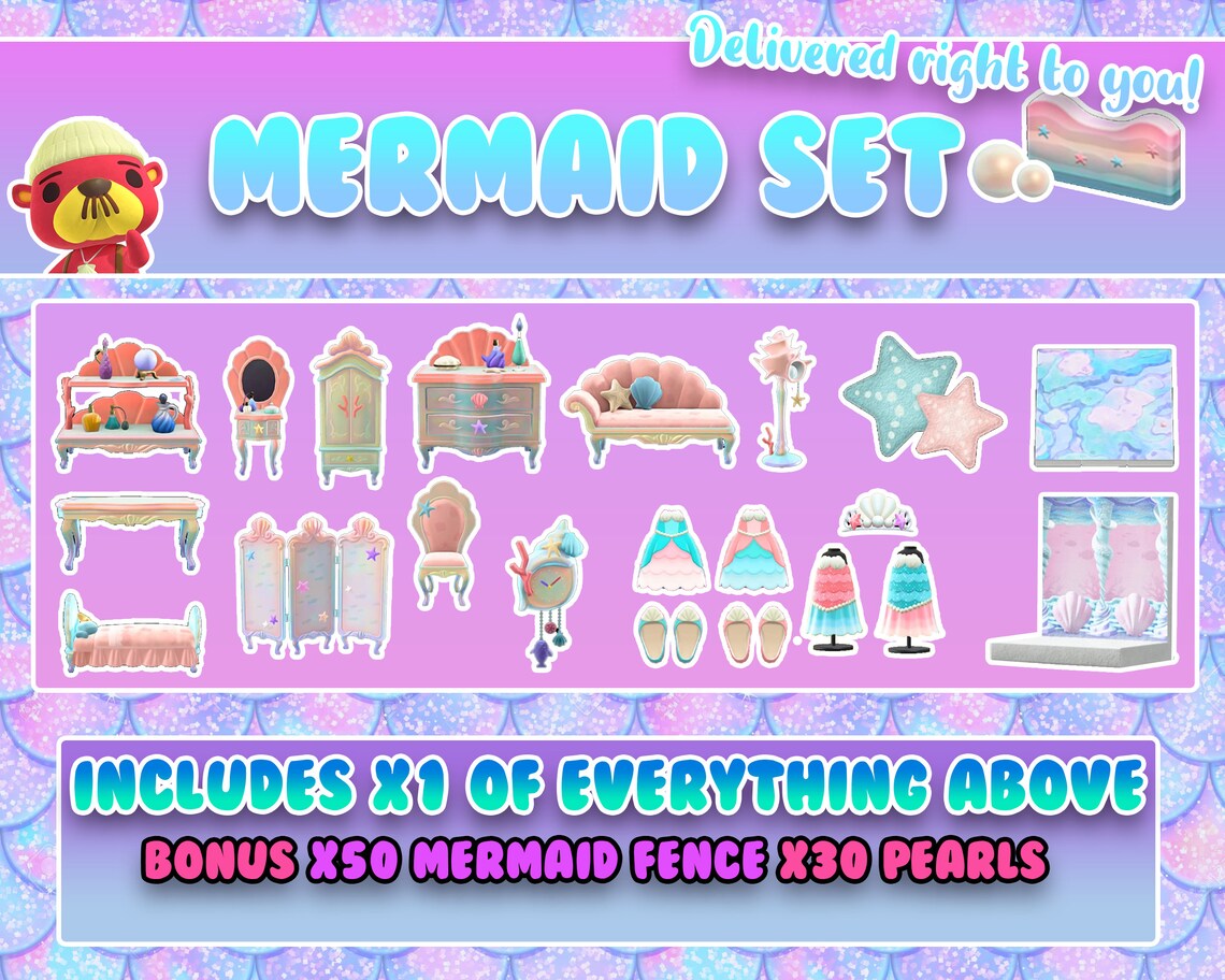 Entire Mermaid Set ACNH | Etsy