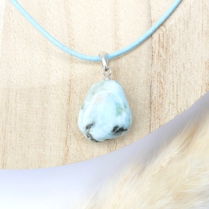 Chalcedony pendant with eyelet in 925 silver, cloudy sky