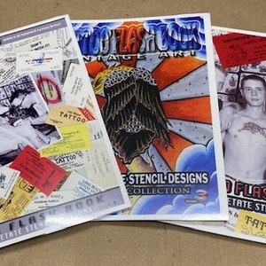 Tattoo Flash Books Vintage Tattoo Flash Art American Traditional Sailor Jerry Flash Sheet Tattoo Acetate Art Stencil Books