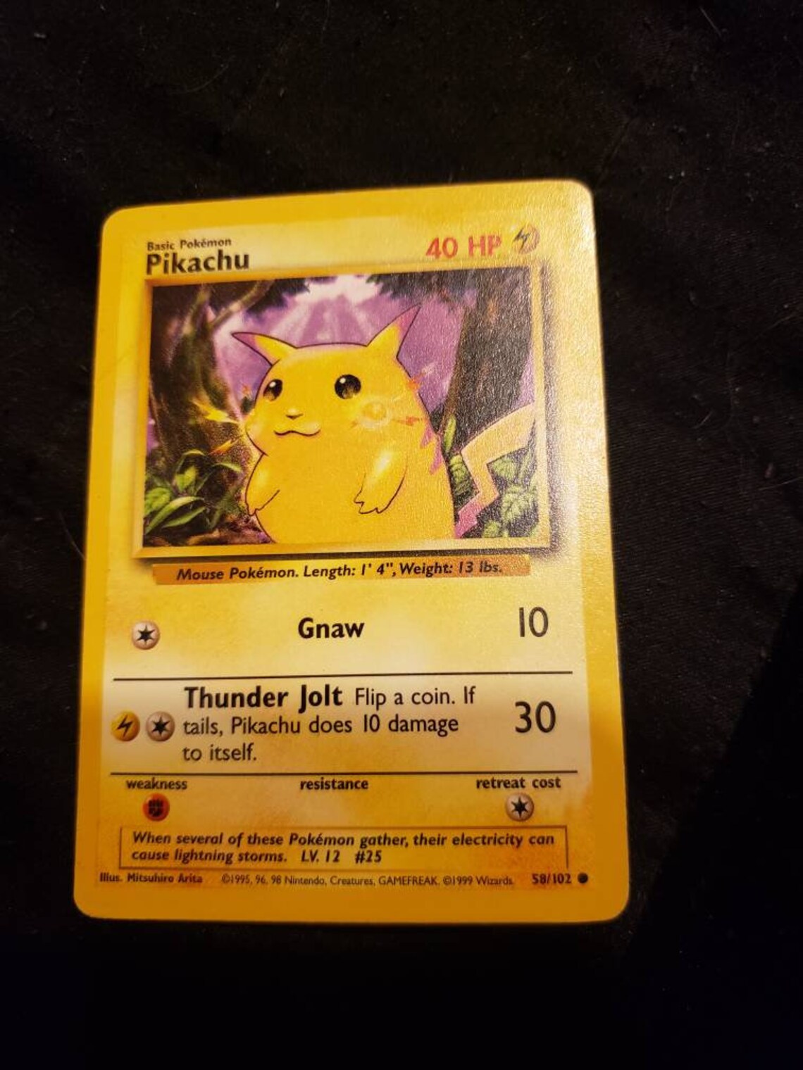ORIGINAL 1995 PIKACHU 58/102 RARE yellow cheeks | Etsy