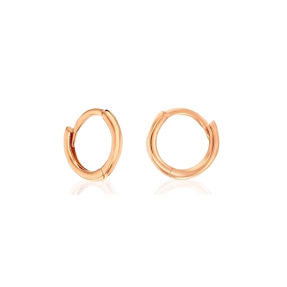 Mini 9ct Gold 7mm Huggie Hoop Earrings – Real Solid Gold Small