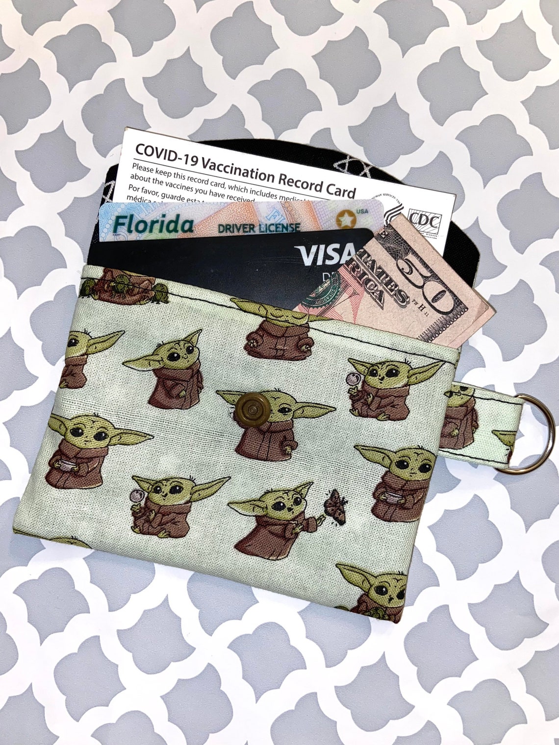 Baby Yoda Lanyard and Key Fob Card Pouch Etsy