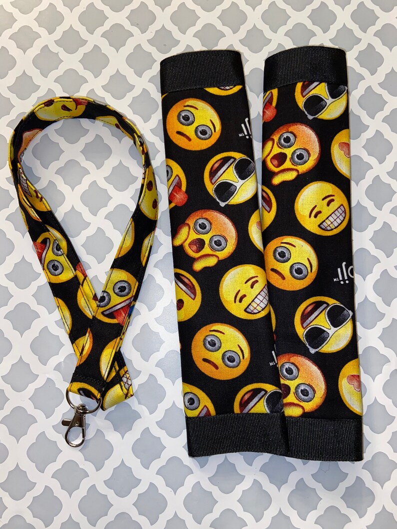 Emoji Heads Seat Belt Covers & Lanyard Bundle Seat Belt Etsy