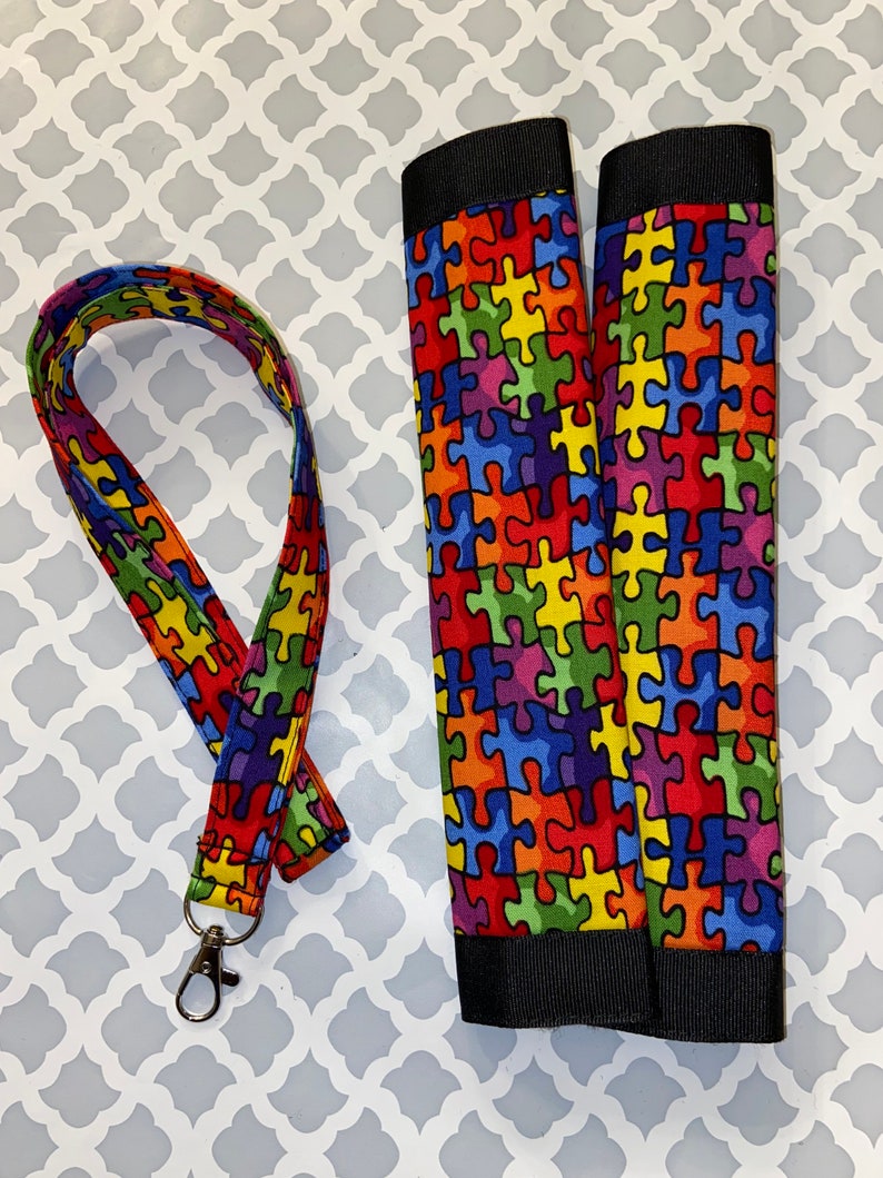 Autism Awareness Seat Belt Covers & Lanyard Bundle Seat Belt Etsy