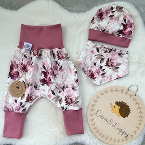 Babyflickbyxor, akvarellblommor, storlekar 44-104