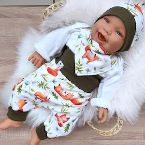 Baby Set Newborn Gift, Hat and Triangle Scarf, First Equipment, Newborn Set, Girl/Boy Bloomers, Foxes