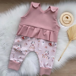 Romper Newborn Romper Baby Set Girls Pink One-Piece Romper Sweat Birth Gift Rabbits and Rainbows