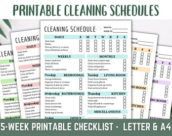 Printable Cleaning Schedule, Cleaning Checklist, Cleaning Planner, Weekly Cleaning, Minimalist Cleaning Checklist, Instant Download