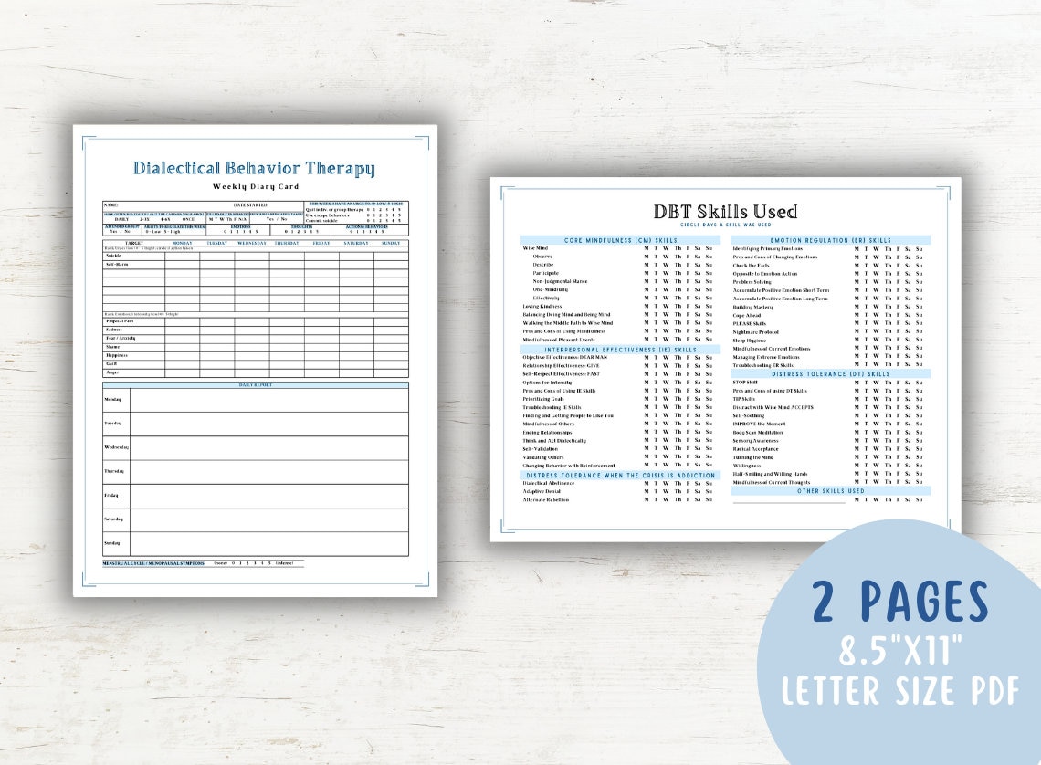 DBT Diary Cards Printable for Adults - Il 1140xN.3721350949 Nc5z 