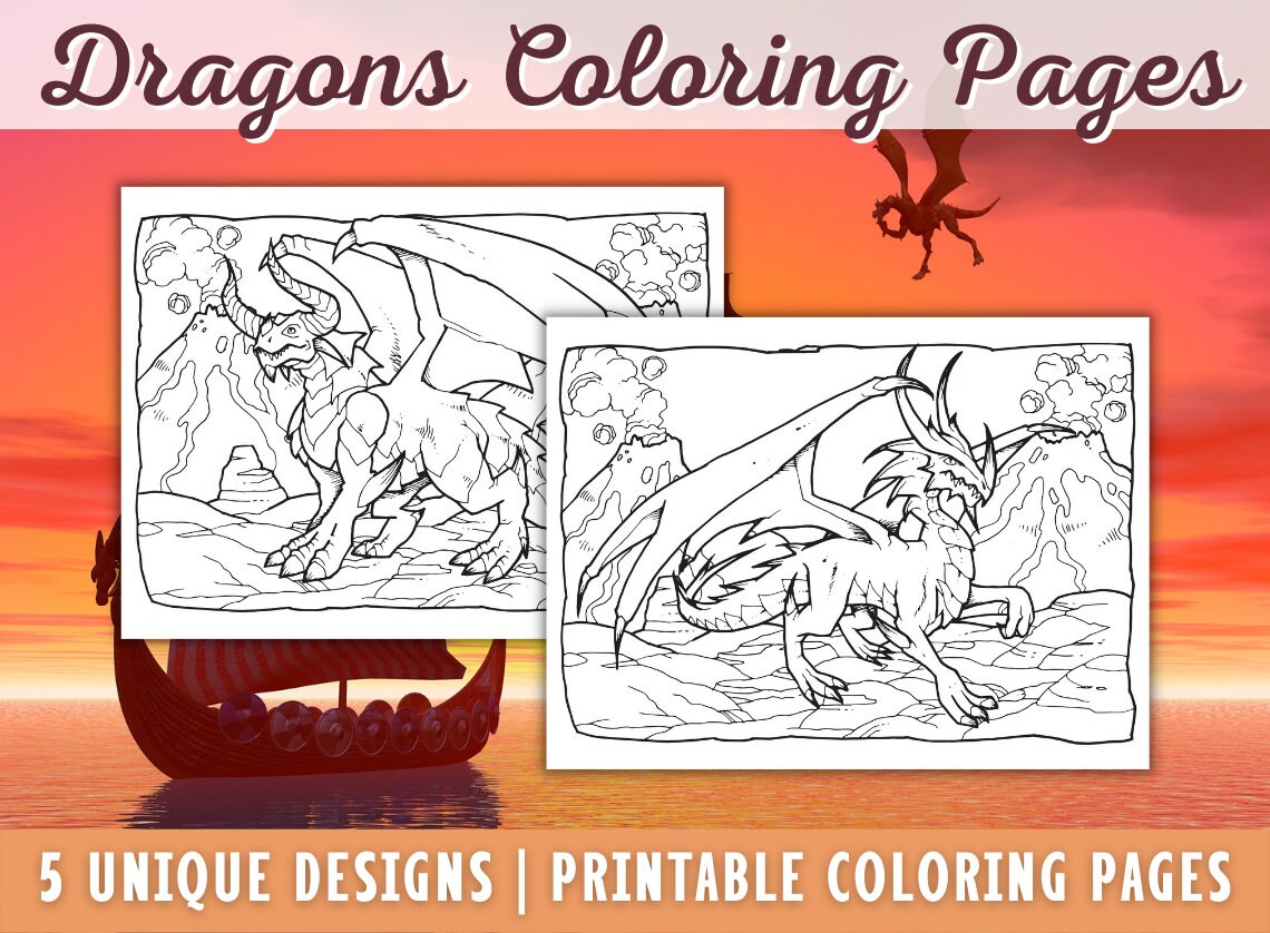 Adult Dragon Coloring Pages, Dragon Coloring Pages Printable, Dragon ...