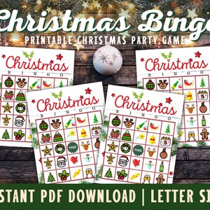 Christmas Bingo Game, Christmas Bingo Card, Holiday Bingo Game, Winter Bingo, Digital Download, Christmas Party, Holiday Party