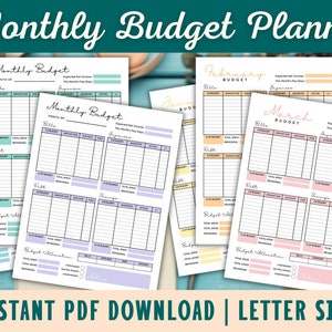 Budget Planner Printable, Printable Budget Kit, Monthly Budget Planner, Finance Tracker, Budget Template, Paycheck Planner