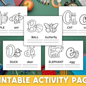 ABC Alphabet Coloring Pages, Distance Learning Letters, Preschool Activity, Kindergarten Activity, Homeschool, Tot School, Beginning Sounds