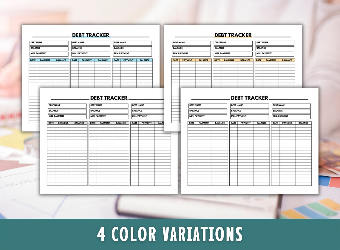 Debt Tracker - Snowball Debt Tracker Printable - Debt Payment Log ...