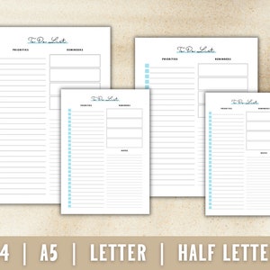 Minimalistic to Do List Printable- Daily to Do List - Task Checklist ...