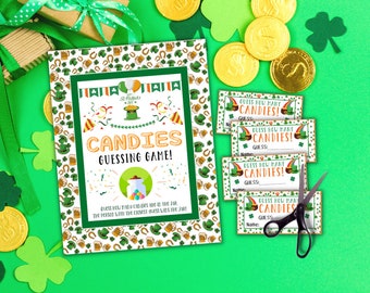 St. Patrick's Day Candy Guessing Game, Activity For St. Patrick's Day, St. Patrick's Day Parties, St. Patrick's Day Guessing Jar