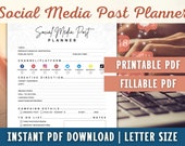 Social Media Post Planner, Content Planner, Content Tracker, Social Media Tracker, Social Media Planner, Social Media Content Schedule
