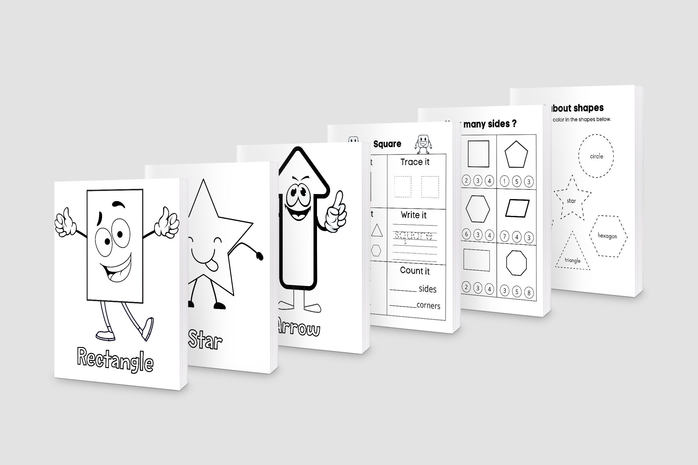 Shapes Coloring Pages and Activities 23 Drawings Printable Digital ...