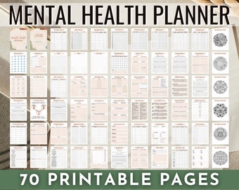 DBT Journal, Mental Health Planner,  Depression Therapy Journal, Cognitive Behavior Therapy, Anxiety Planner, Printable Mood Tracker