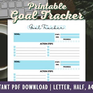 Goal Tracker- Multiple Goal Tracker Printable - Goal Planner - Goal Setting Planner Inserts - PDF - A4 - A5 - Letter - Half Letter