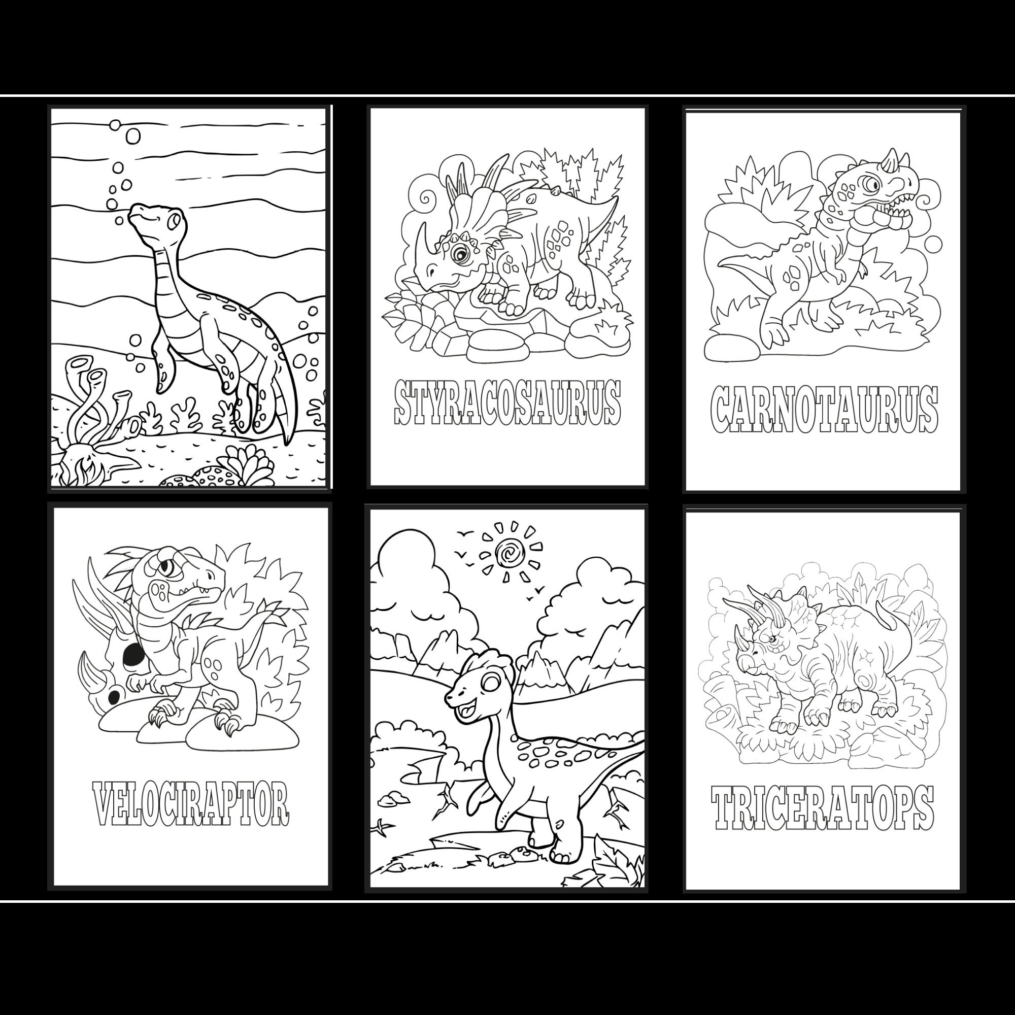 Dinosaur Coloring Book Pages for Kids - 30 Drawings - Printable Digital ...