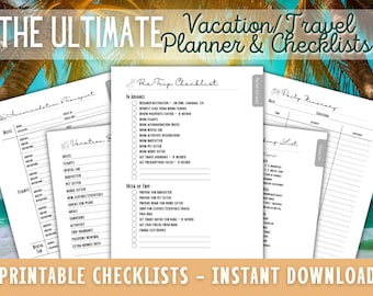 Checkliste für den Urlaub, den ultimativen Urlaubsplaner, die Packliste für den tropischen Urlaub, die Checkliste für das Strandpacken, Sofort-PDF-Download