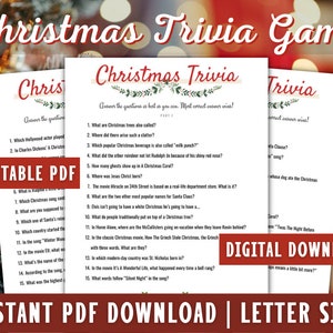 Christmas Trivia Printable Games, Christmas Trivia Game, Christmas Day, Fun Holiday Games, Christmas Party Games, Kids & Adults
